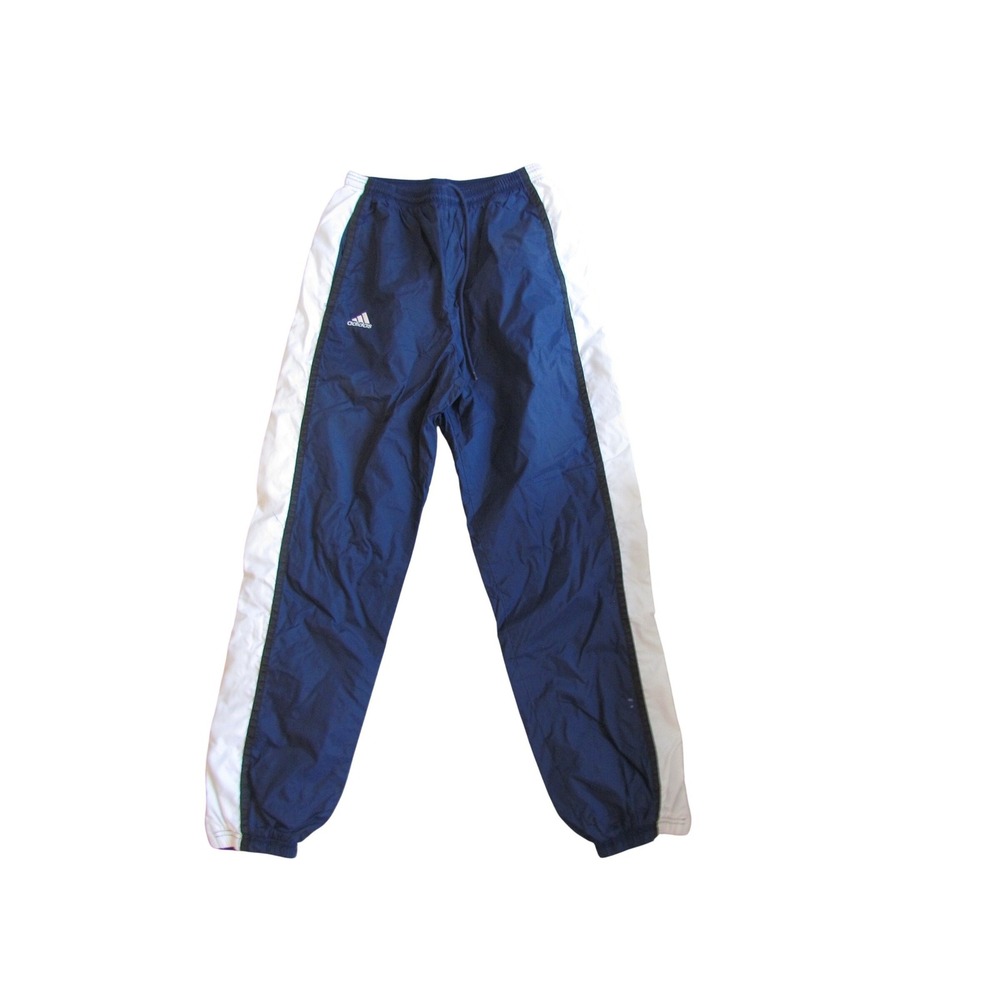 Adidas Track Pants Medium Navy Blue Vintage 90s Mesh Lined Windbreaker Joggers